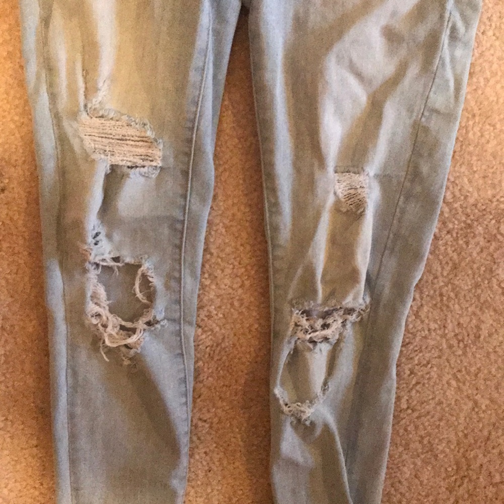 AE Mid Rise Light-wash Ripped Skinny Jeans - Picture 2 of 6